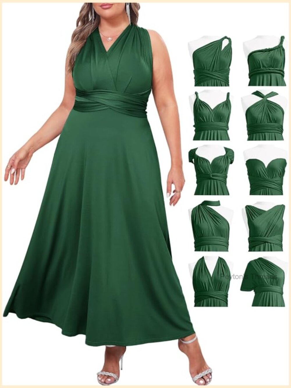 Plus Size Infinity Bridesmaid Dress with Bandeau Convertible Long Maxi Formal